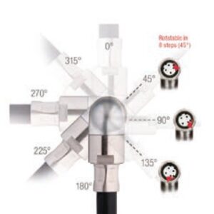 M12 90° Cable Connectors Crimp Flange